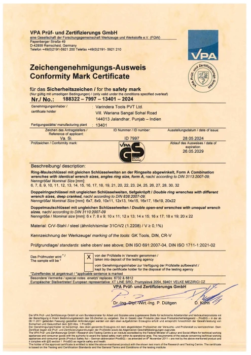 VPA Cetificate